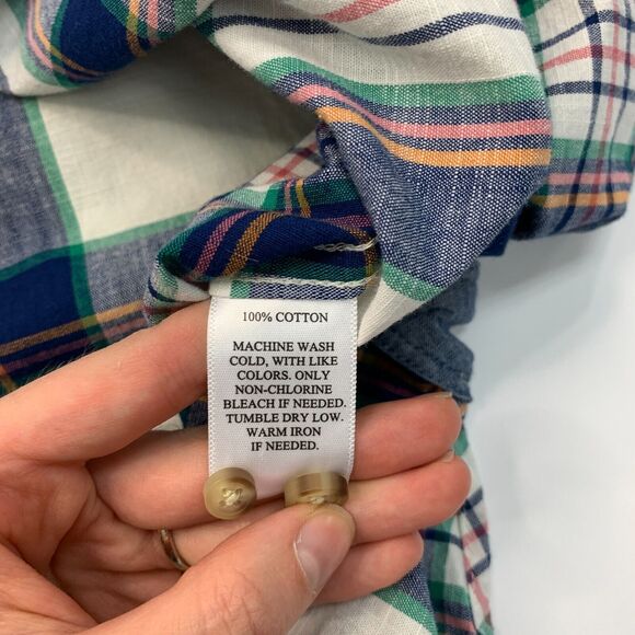 1901 Shirt Mens L Large Plaid Short Sleeve Collared Cotton Pocket Button Up - Picture 7 of 11